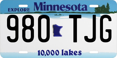 MN license plate 980TJG