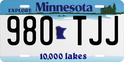 MN license plate 980TJJ