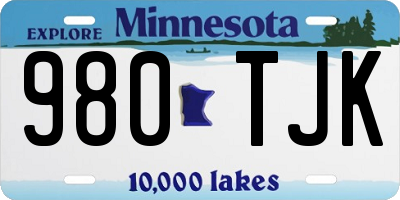 MN license plate 980TJK