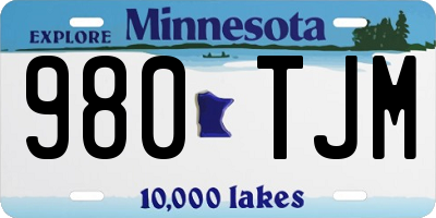 MN license plate 980TJM
