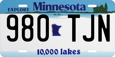 MN license plate 980TJN