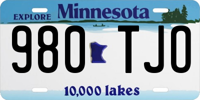 MN license plate 980TJO