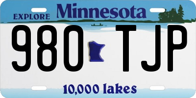 MN license plate 980TJP