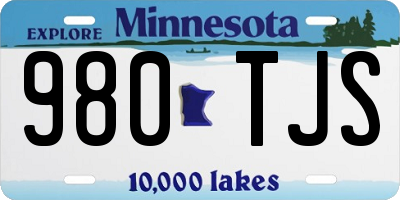 MN license plate 980TJS