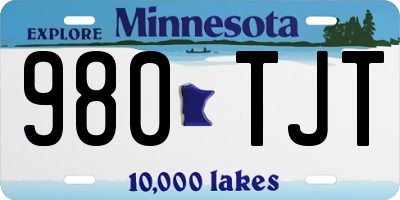 MN license plate 980TJT