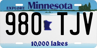 MN license plate 980TJV