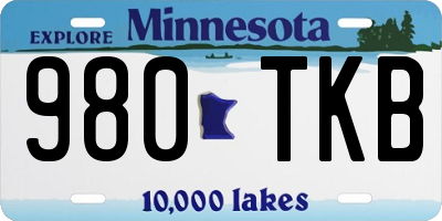 MN license plate 980TKB