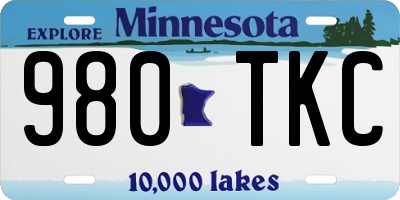 MN license plate 980TKC