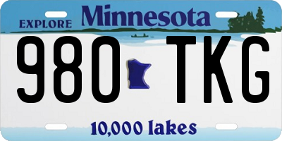 MN license plate 980TKG