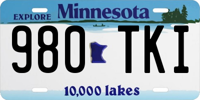 MN license plate 980TKI
