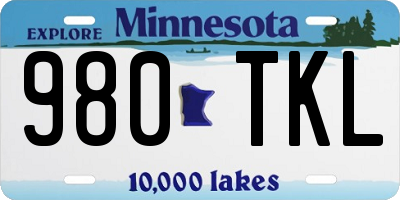 MN license plate 980TKL