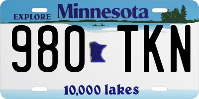 MN license plate 980TKN