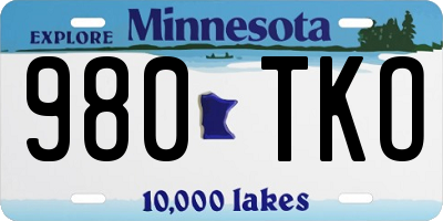 MN license plate 980TKO