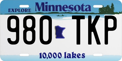 MN license plate 980TKP