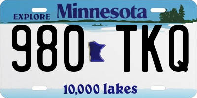 MN license plate 980TKQ