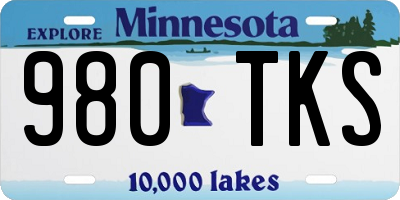 MN license plate 980TKS