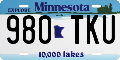 MN license plate 980TKU