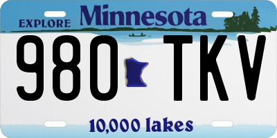MN license plate 980TKV