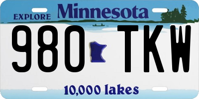 MN license plate 980TKW