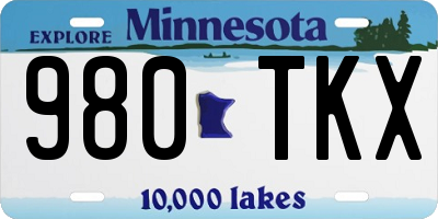 MN license plate 980TKX