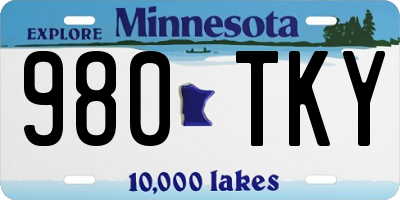 MN license plate 980TKY