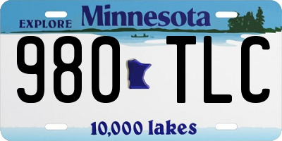 MN license plate 980TLC
