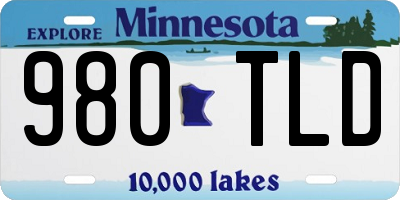 MN license plate 980TLD