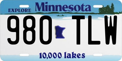 MN license plate 980TLW