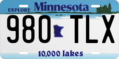 MN license plate 980TLX