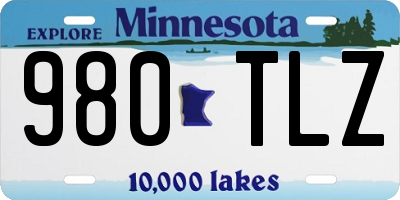 MN license plate 980TLZ