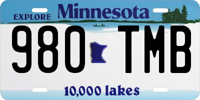 MN license plate 980TMB