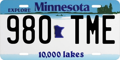 MN license plate 980TME