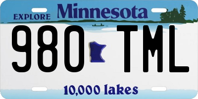 MN license plate 980TML