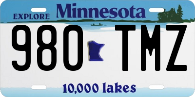 MN license plate 980TMZ