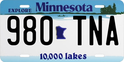 MN license plate 980TNA