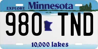 MN license plate 980TND