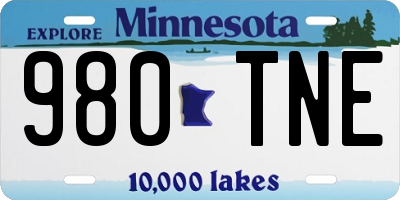 MN license plate 980TNE
