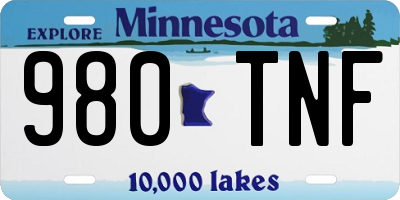 MN license plate 980TNF