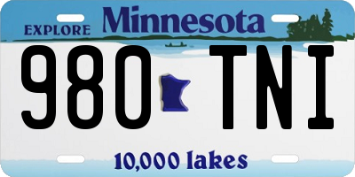 MN license plate 980TNI