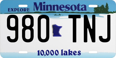 MN license plate 980TNJ