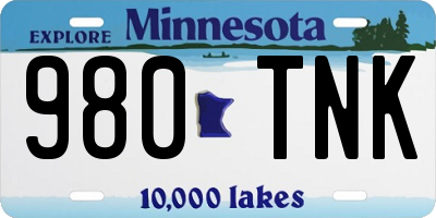 MN license plate 980TNK