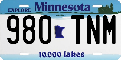 MN license plate 980TNM