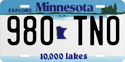 MN license plate 980TNO