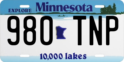 MN license plate 980TNP