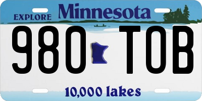 MN license plate 980TOB