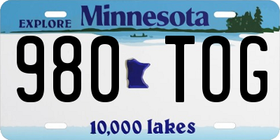 MN license plate 980TOG
