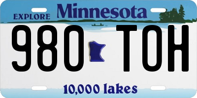 MN license plate 980TOH