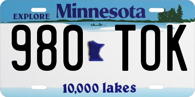 MN license plate 980TOK