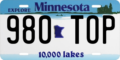 MN license plate 980TOP