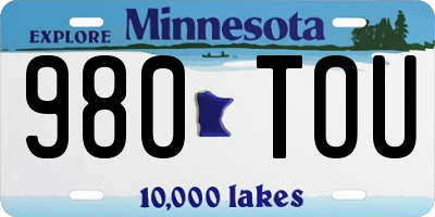 MN license plate 980TOU